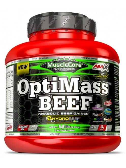 Amix Nutrition - OptiMass™ Beef Gainer 2500g - Double Chocolate Coconut - Izomtömegnövelő