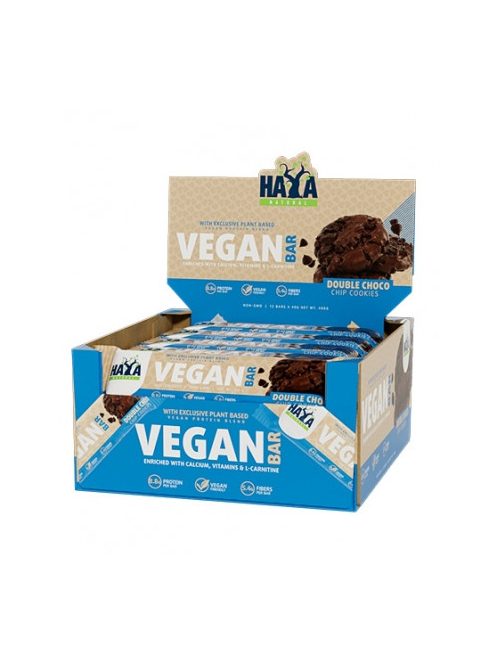 Haya Labs - Vegan Protein Bar 12x40g - Double Choco Chip Cookies