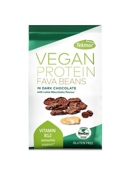 Tekmar - Vegan Protein Snack 140g -  Fava beans in dark chocolate with latte macchiato flavour