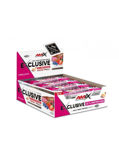 AMIX Nutrition - Exclusive Protein Bar Box / 12*85 g - Forest Fruits - fehérjeszelet, erdeigyümölcs