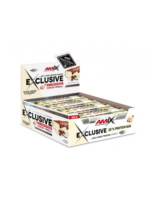 AMIX Nutrition - Exclusive Protein Bar Box / 12*85 g - White Chocolate - fehérjeszelet, fehércsoki