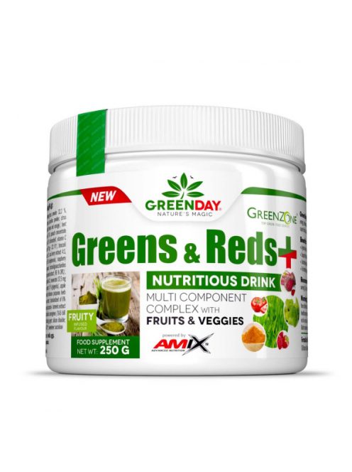 AMIX Nutrition - GreenDay Greens & Reds + Fruity 250g - Superfood - Zöldségpor