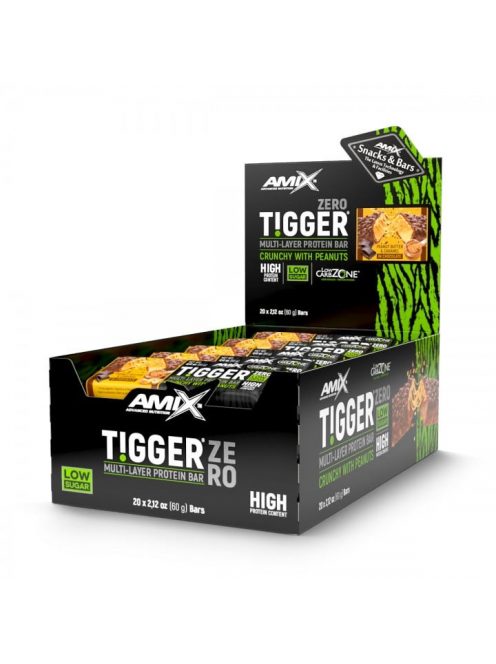 AMIX Nutrition TIGGER Zero bar 20x60g - peanut butter-caramel