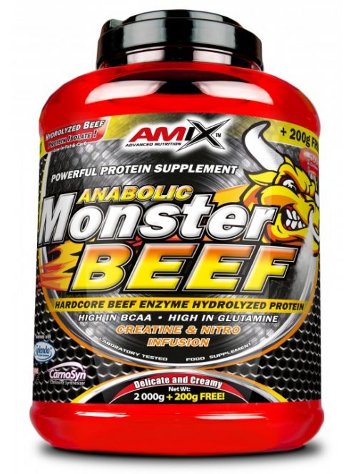 AMIX Nutrition - Anabolic Monster BEEF 90% Protein - 1000 g / 2200 g - 2200, Strawberry-Banana - Marhafehérje, eper-banán